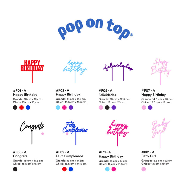 Cake Toppers - Mix / Acrílico