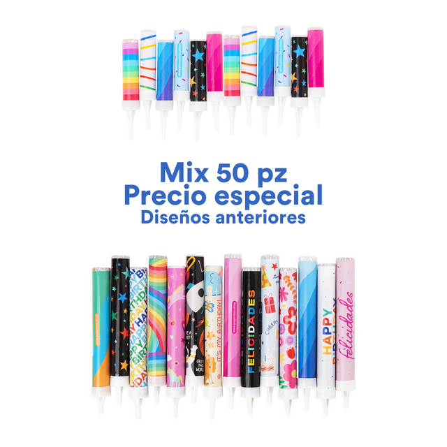 Velas de Chispas - Mix (50 pz) Diseños Anteriores